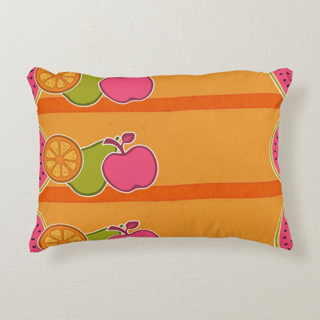 Fresh Fruits Orange Accent Pillow (Front)