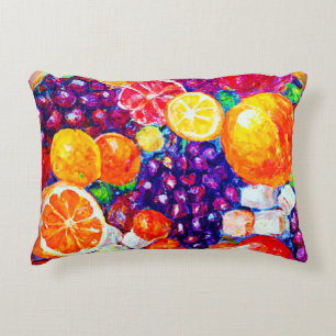 "Fresh Fruits Pattern" Cute Art. Buy Now Accent Pillow