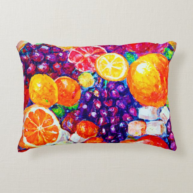 "Fresh Fruits Pattern" Cute Art. Buy Now  Accent Pillow (Front)
