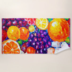"Fresh Fruits Pattern" Cute Art. Buy Now  Beach Towel