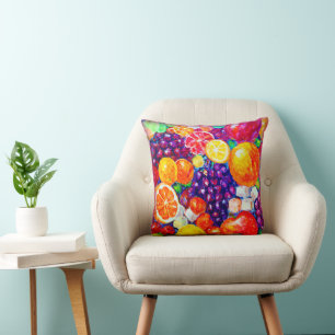 "Fresh Fruits Pattern" Cute Art. Buy Now  Throw Pillow