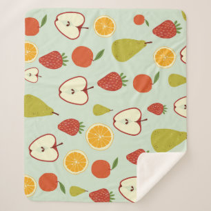 Fresh Fruits: Vibrant Seamless Pattern Sherpa Blanket