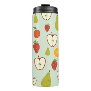Fresh Fruits: Vibrant Seamless Pattern Thermal Tumbler