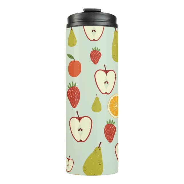Fresh Fruits: Vibrant Seamless Pattern Thermal Tumbler (Front)