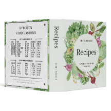 Fresh Garden Harvest Customizable Recipe Binder