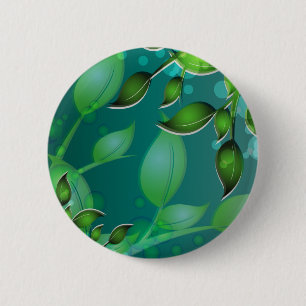 Fresh Garden Leaves 2 Inch Round Button