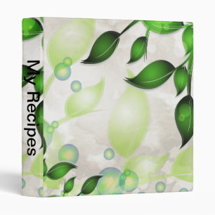 Fresh Garden Leaves on White Binder