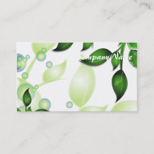 Fresh Garden Leaves on White Business Card