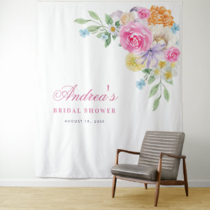 Fresh Garden Photo Booth Bridal Shower Backdrop Tapestry