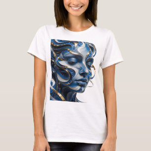 Fresh Gold BLUE AND GOLD FANTASY FACE T-Shirt