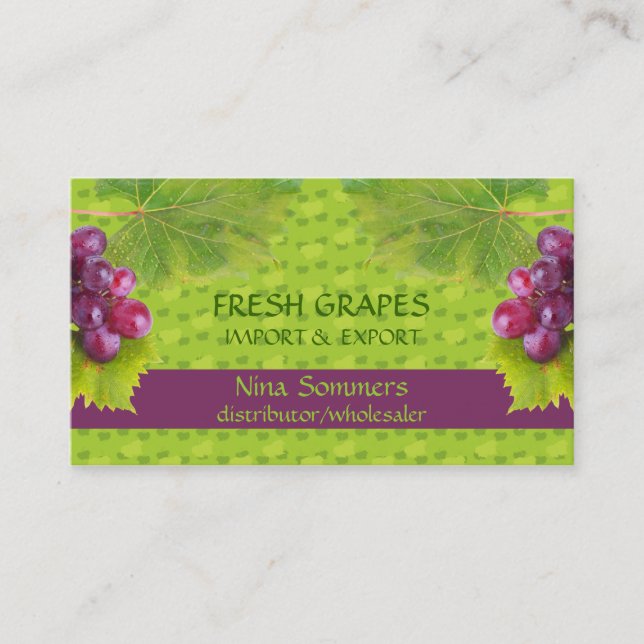 Fresh Grapes Business Card (Front)