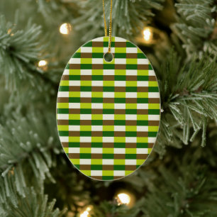 Fresh Grass Color Scheme in Blocks Ceramic Ornament