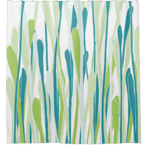 Fresh Grasses Shower Curtain in Soft Greens & Teal