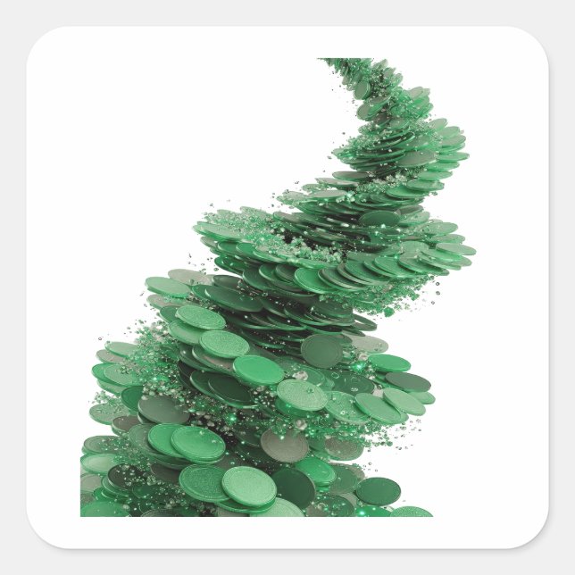 Fresh Green Abstract Craft Sticker (Front)