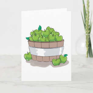 Fresh Green Apple Harvest Barrel Granny Smith Card