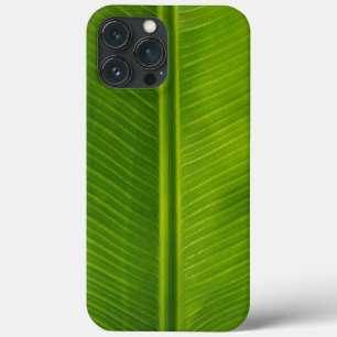 Fresh green banana leaf pattern iPhone 13 pro max case