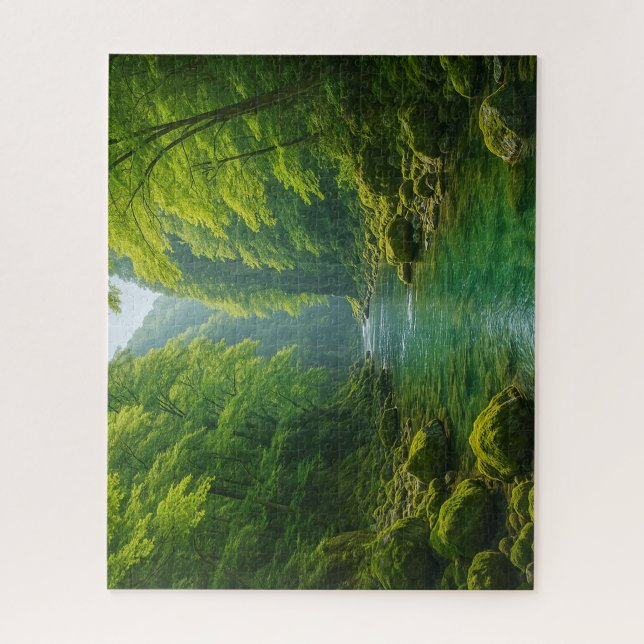 Fresh Green Gorge and Clear Stream Jigsaw Puzzle (Vertical)