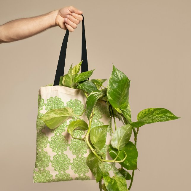 Fresh Green Lace Pattern Tote Bag (Creator Uploaded)
