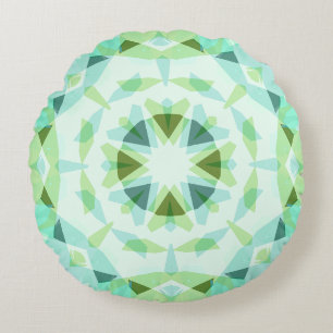 Fresh Green Pretty Blue Star Dopamine Decor Kitsch Round Pillow