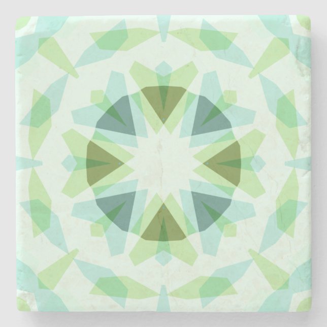 Fresh Green Pretty Blue Star Dopamine Decor Kitsch Stone Coaster (Front)