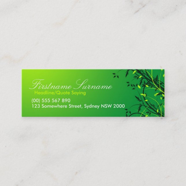 Fresh Green Vines Leaves compact cards (Front)