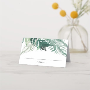 Fresh Greenery Modern Watercolor Wedding Escort Place Card