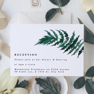 Fresh Greenery Modern Watercolor Wedding Reception Enclosure Card