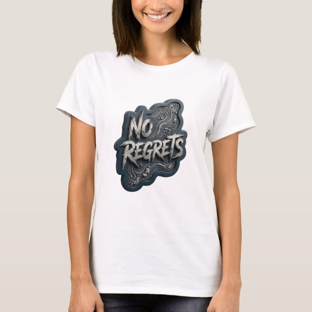Fresh Grey NO REGRETS Statement Tee (Front)
