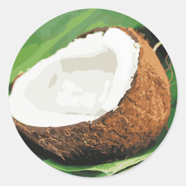 Fresh Hawaiian Coconuts Classic Round Sticker (Front)