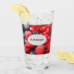 Fresh healthy fruit photo with customizable text glass