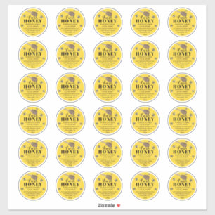 Fresh Honey Jar 2" Labels   Honeybee