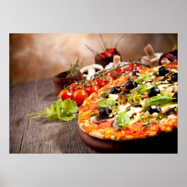 Fresh Italian pizza Poster (Front)