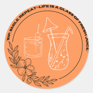 "Fresh Juice Sips" Stickers