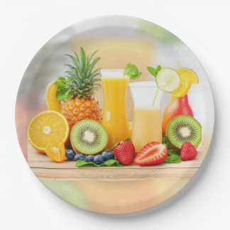 Fresh Juicy Fruits Paper Plate
