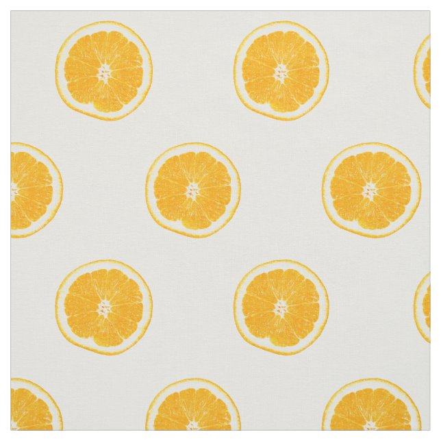 Fresh Juicy Orange Slice Pattern Fabric (Swatch)