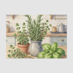 Fresh Kitchen Herbs Watercolor  Tissue Paper
