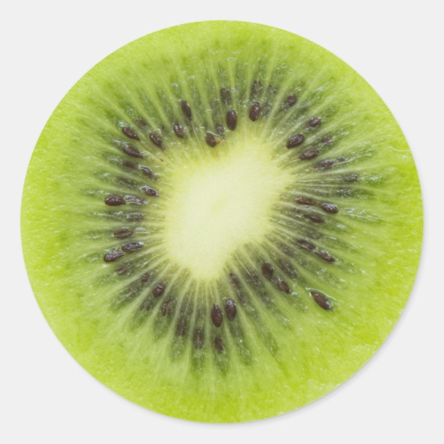 Fresh kiwi fruit. Round slice closeup isolated Classic Round Sticker (Front)