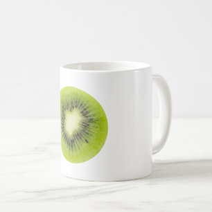 Fresh kiwi fruit. Round slice closeup isolated Coffee Mug