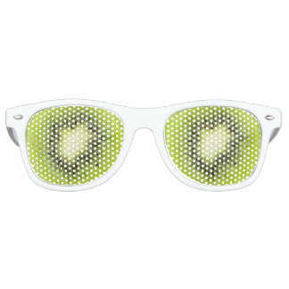 Fresh kiwi fruit. Round slice closeup isolated Retro Sunglasses