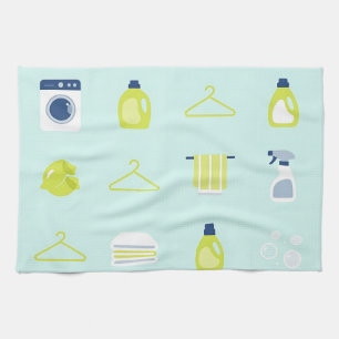 Fresh Laundry Day Pattern Kitchen Towel