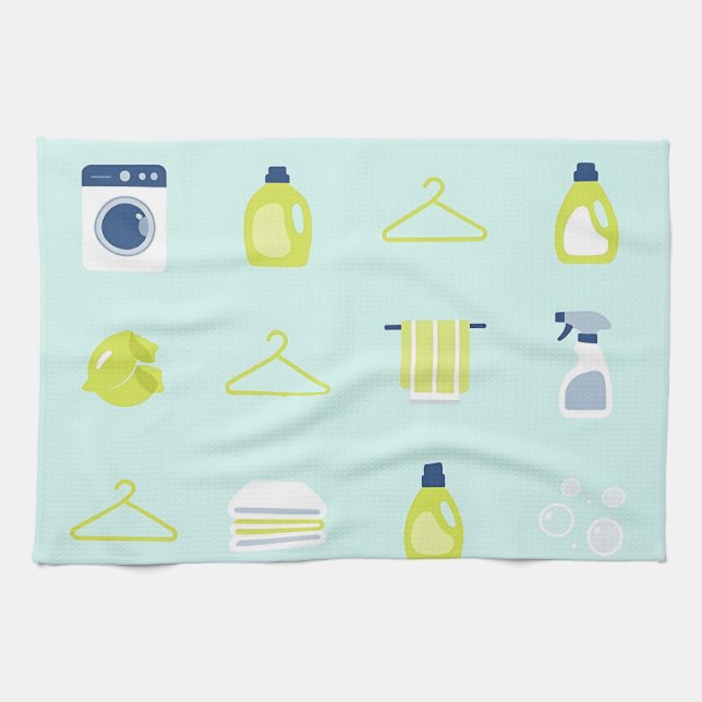 Fresh Laundry Day Pattern Kitchen Towel (Horizontal)