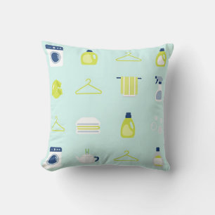 Fresh Laundry Day Pattern Throw Pillow