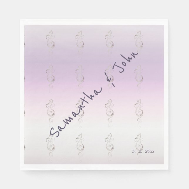 Fresh Lavender Wedding Paper Napkin (Front)