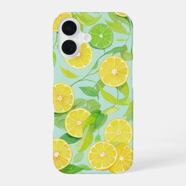 Fresh Lemon and Lime Botanical Pattern Phone Case (Back)
