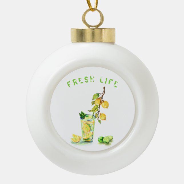 Fresh Lemon Drink Lemons Christmas Ornament (Front)