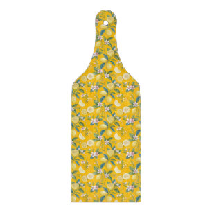 Fresh Lemon Floral Botanical Pattern Cutting Board