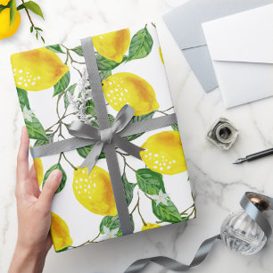Fresh Lemon Fruit Floral Wrapping Paper