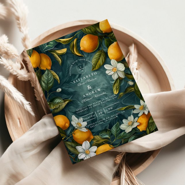 Fresh Lemon Grove Botanical Wedding Invitation (Creator Uploaded)