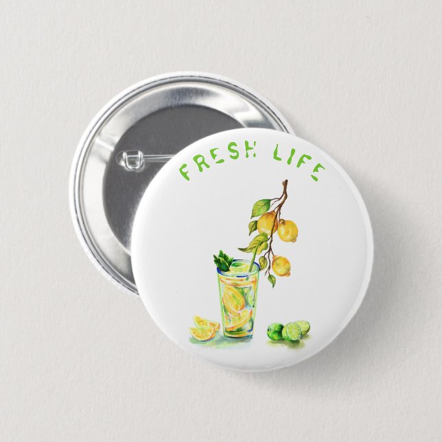 Fresh Lemon Juice Cool Drink Lemonade Summer Party 2 Inch Round Button (Front & Back)