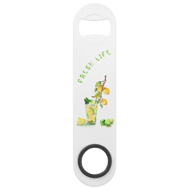 Fresh Lemon Juice Cool Drink Lemonade Summer Party Bar Key (Front)